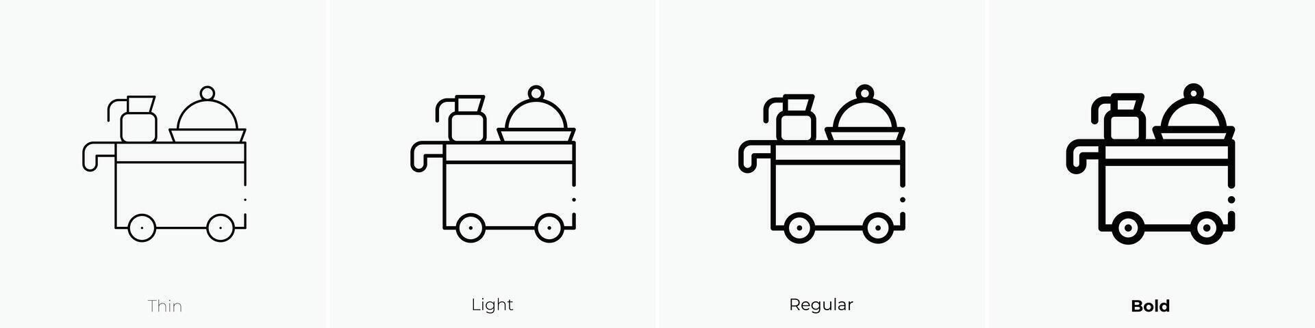 food service icon. Thin, Light, Regular And Bold style design isolated on white background vector