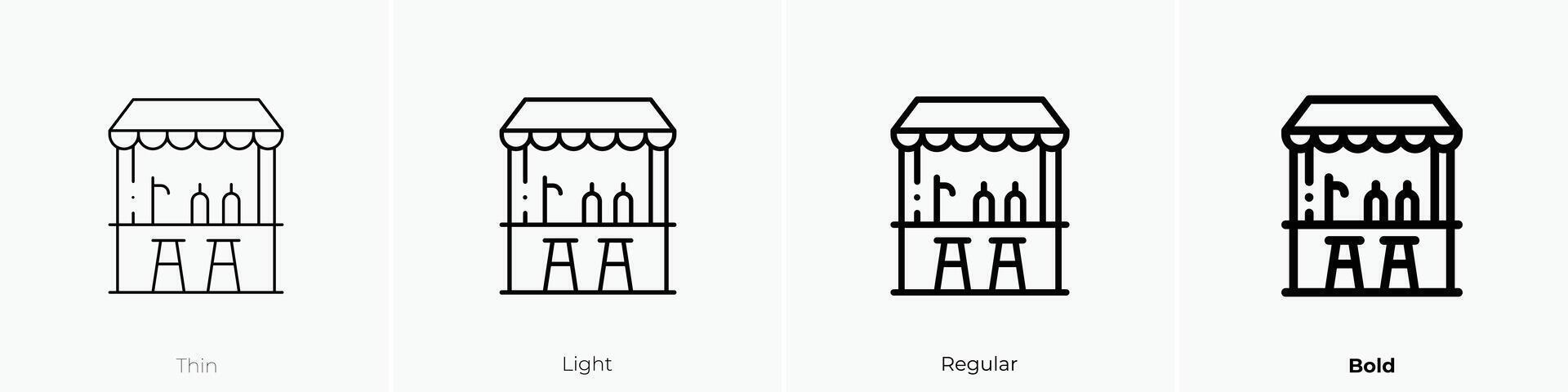food stall icon. Thin, Light, Regular And Bold style design isolated on white background vector