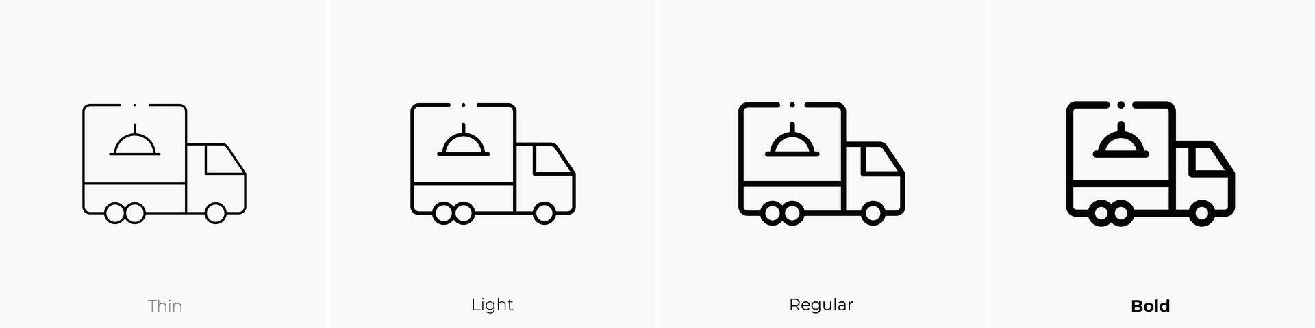 food truck icon. Thin, Light, Regular And Bold style design isolated on white background vector