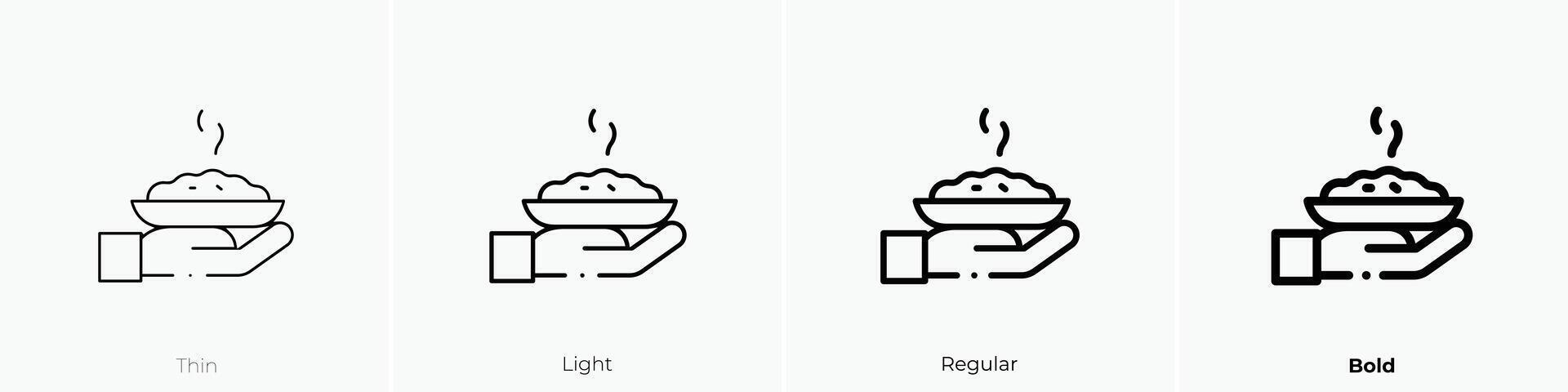 food icon. Thin, Light, Regular And Bold style design isolated on white background vector