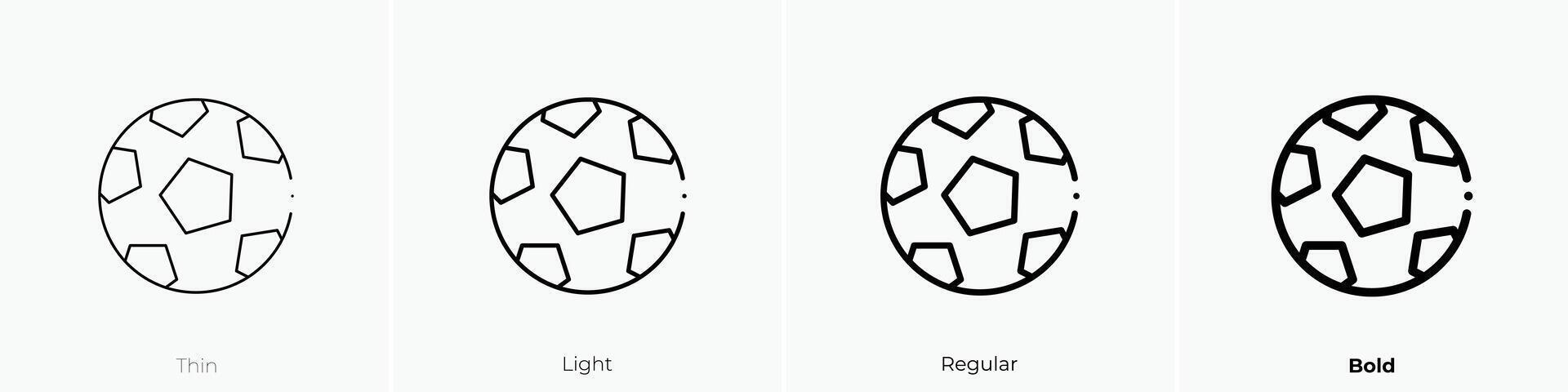 football ball icon. Thin, Light, Regular And Bold style design isolated on white background vector