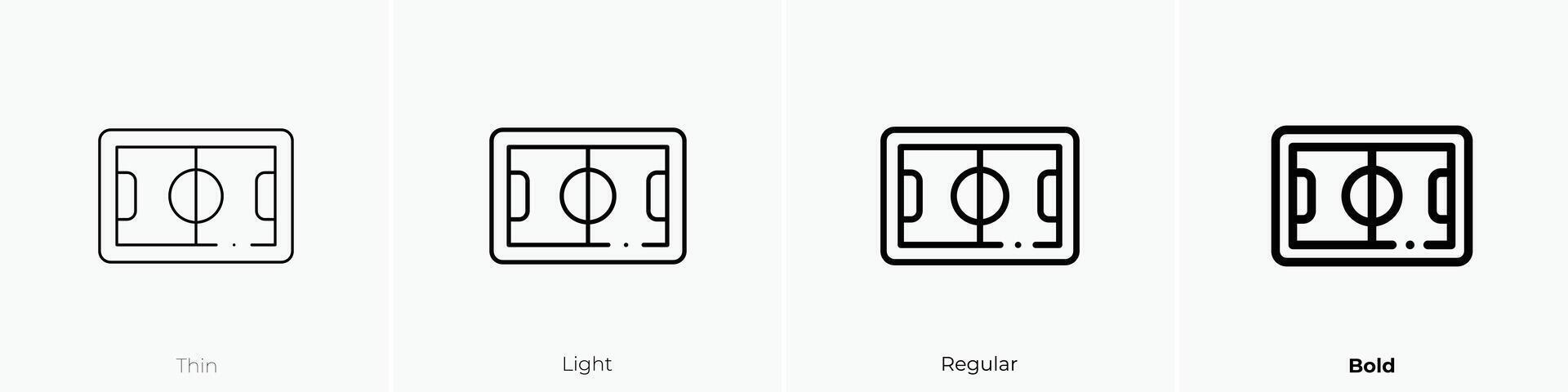 football field icon. Thin, Light, Regular And Bold style design isolated on white background vector