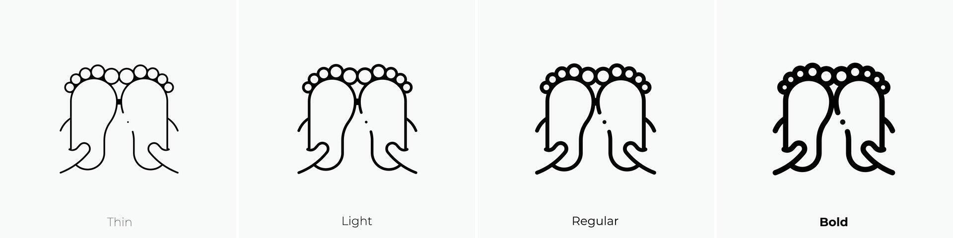 foot massage icon. Thin, Light, Regular And Bold style design isolated on white background vector