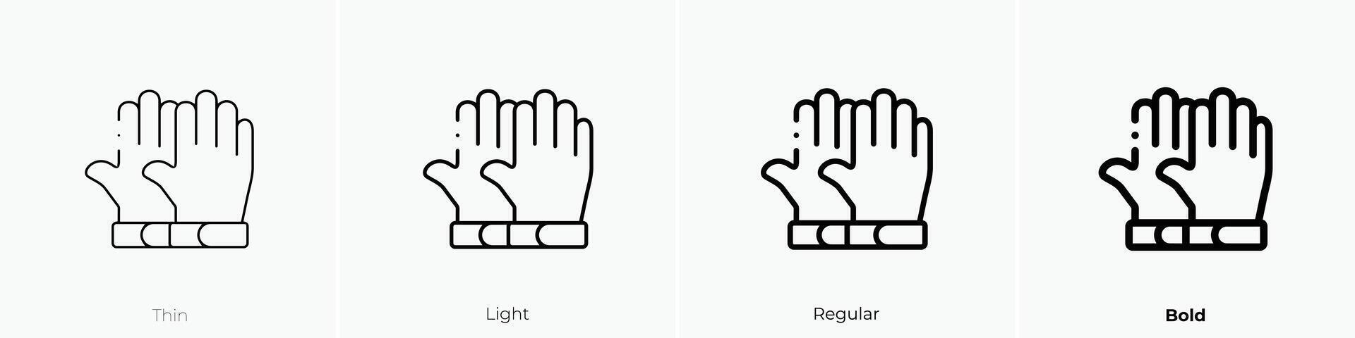football gloves icon. Thin, Light, Regular And Bold style design isolated on white background vector