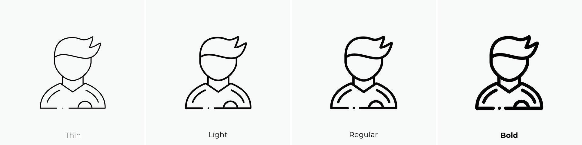 football player icon. Thin, Light, Regular And Bold style design isolated on white background vector
