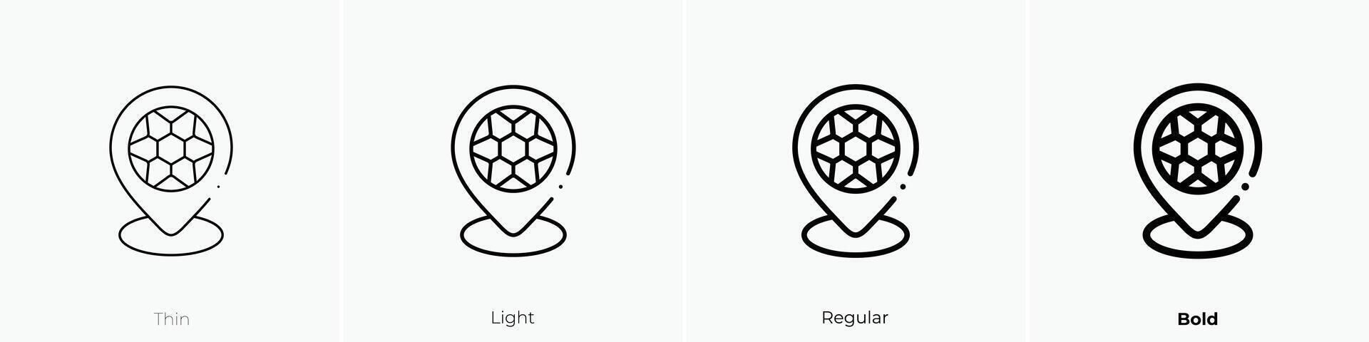 football icon. Thin, Light, Regular And Bold style design isolated on white background vector