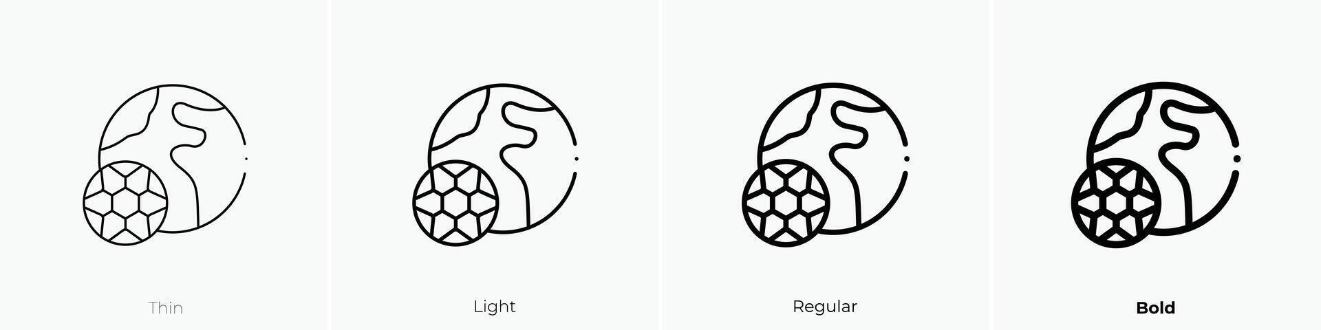 football icon. Thin, Light, Regular And Bold style design isolated on white background vector