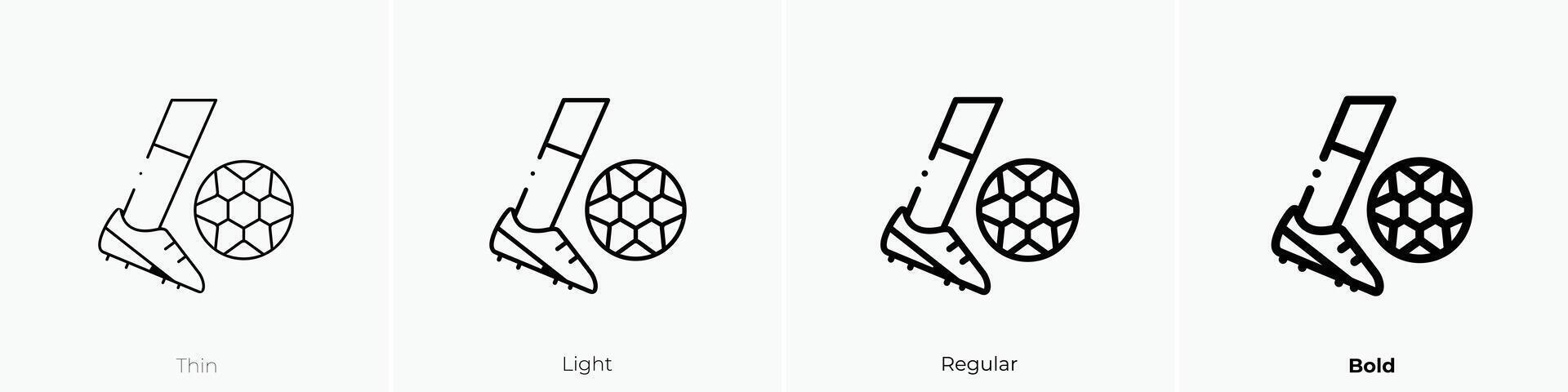 football icon. Thin, Light, Regular And Bold style design isolated on white background vector