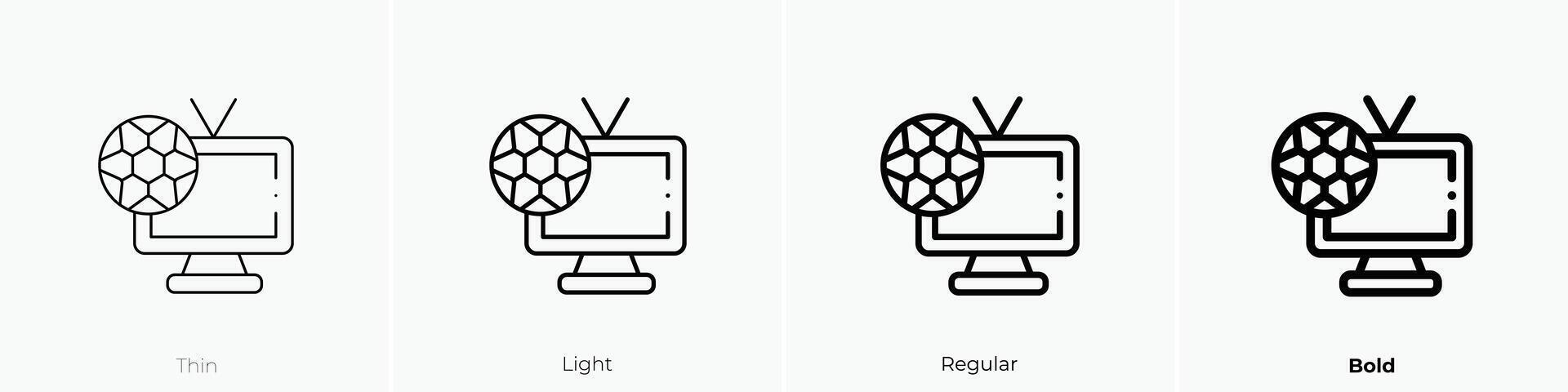 football icon. Thin, Light, Regular And Bold style design isolated on white background vector