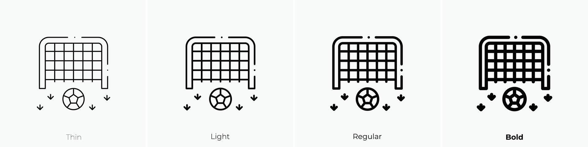 football icon. Thin, Light, Regular And Bold style design isolated on white background vector