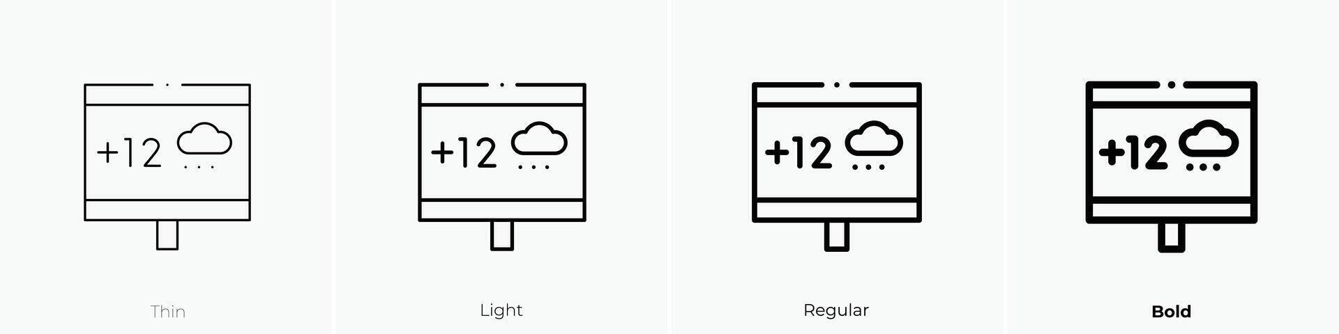 forecast icon. Thin, Light, Regular And Bold style design isolated on white background vector