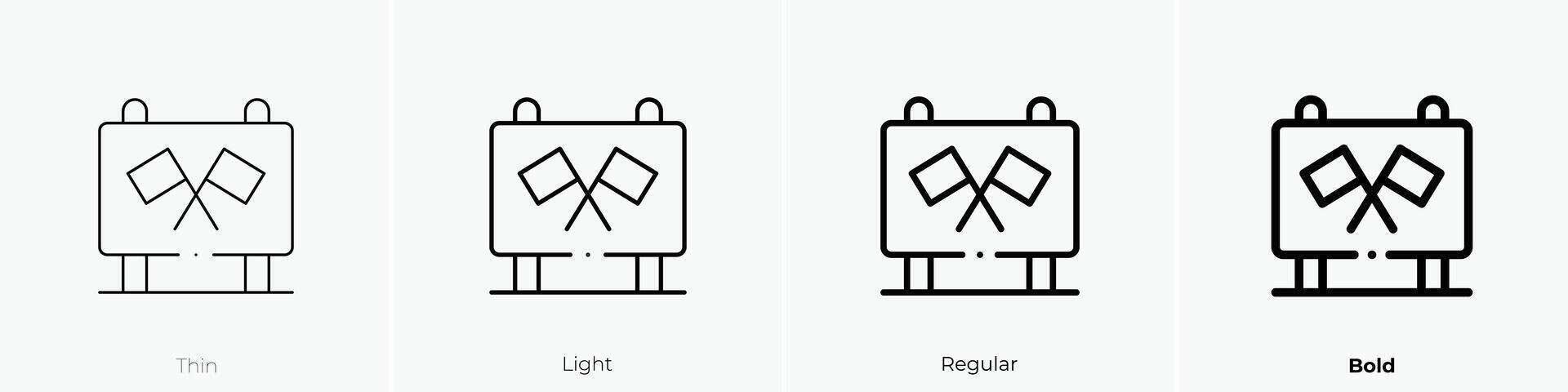 formula one icon. Thin, Light, Regular And Bold style design isolated on white background vector