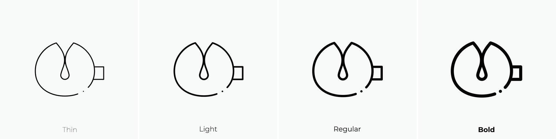 fortune cookie icon. Thin, Light, Regular And Bold style design isolated on white background vector