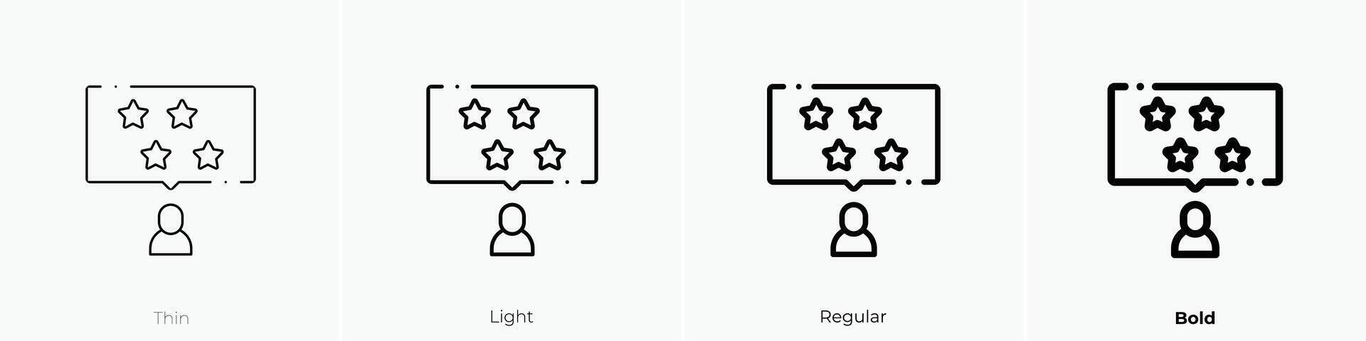 four stars icon. Thin, Light, Regular And Bold style design isolated on white background vector