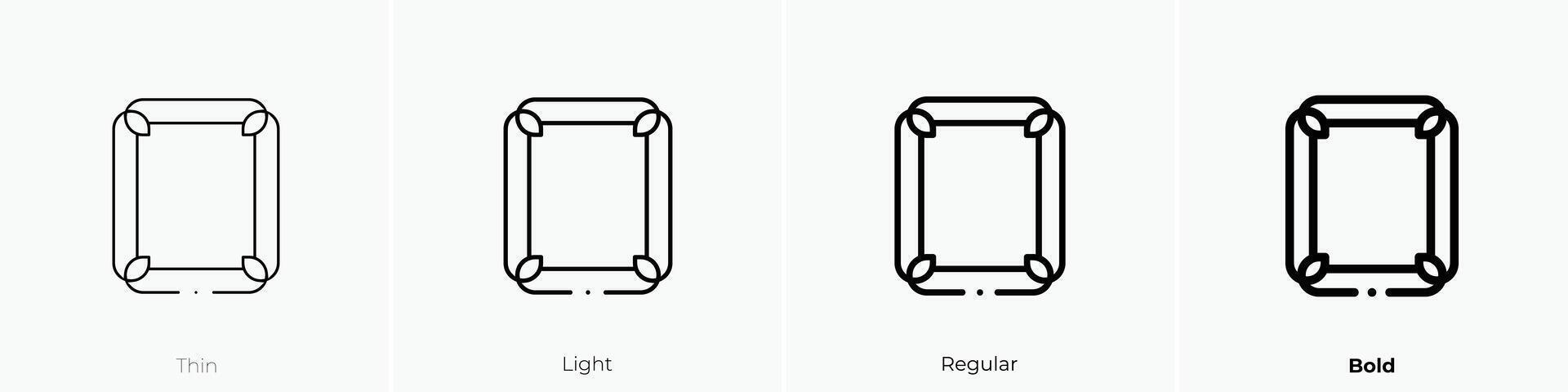 frame icon. Thin, Light, Regular And Bold style design isolated on white background vector