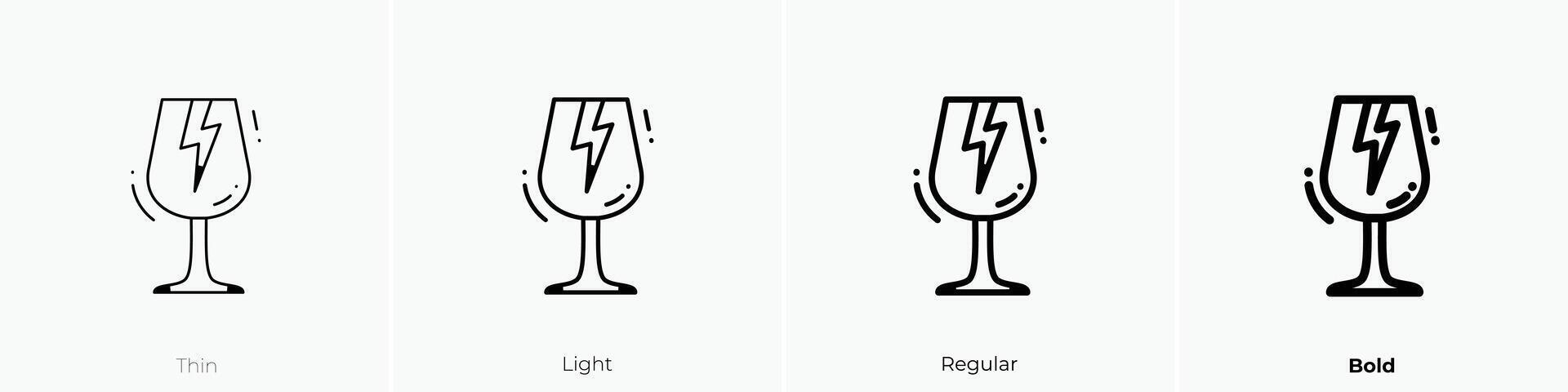 fragile icon. Thin, Light, Regular And Bold style design isolated on white background vector