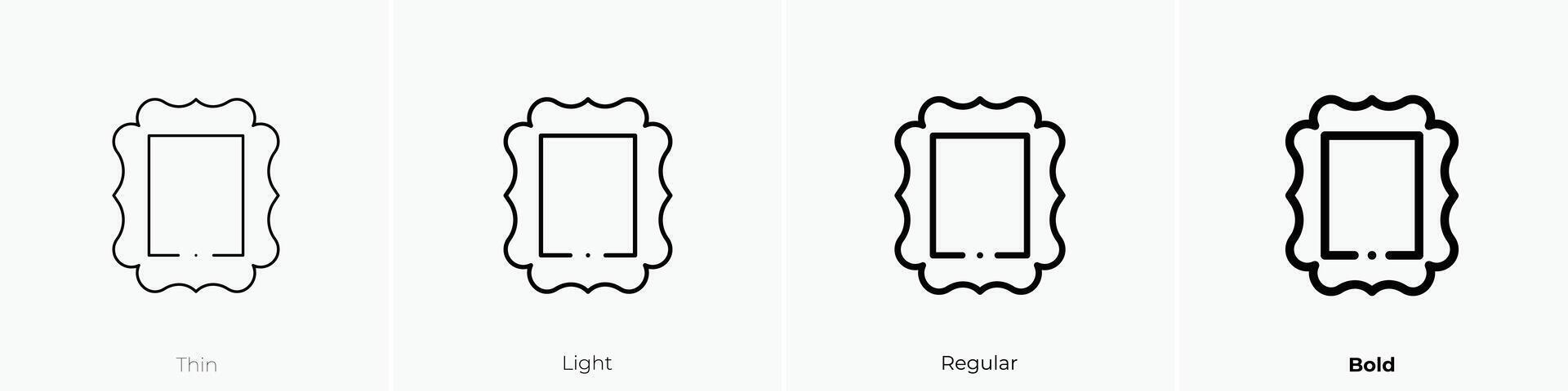 frame icon. Thin, Light, Regular And Bold style design isolated on white background vector