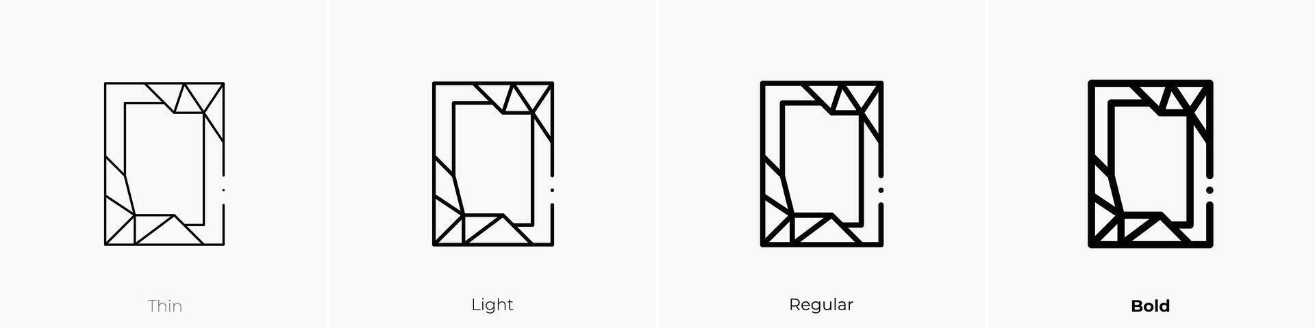 frame icon. Thin, Light, Regular And Bold style design isolated on white background vector