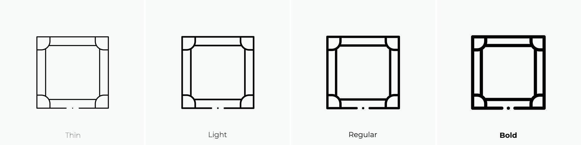 frame icon. Thin, Light, Regular And Bold style design isolated on white background vector