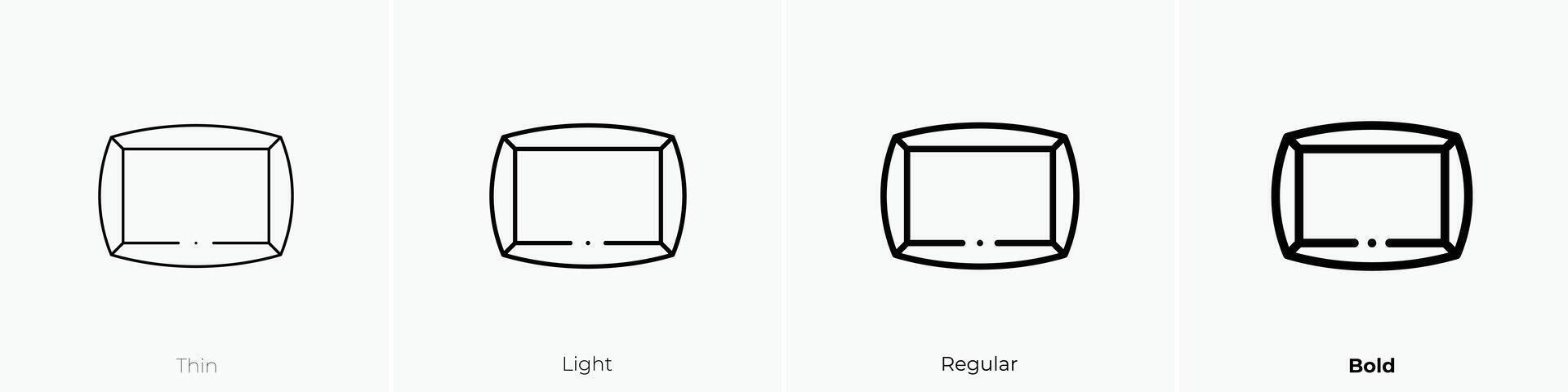 frame icon. Thin, Light, Regular And Bold style design isolated on white background vector