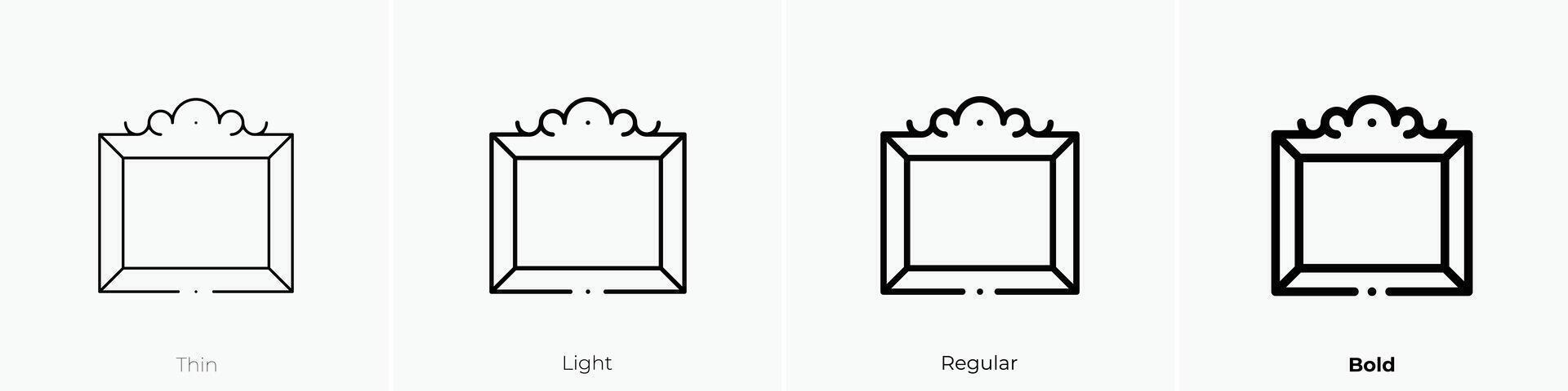 frame icon. Thin, Light, Regular And Bold style design isolated on white background vector
