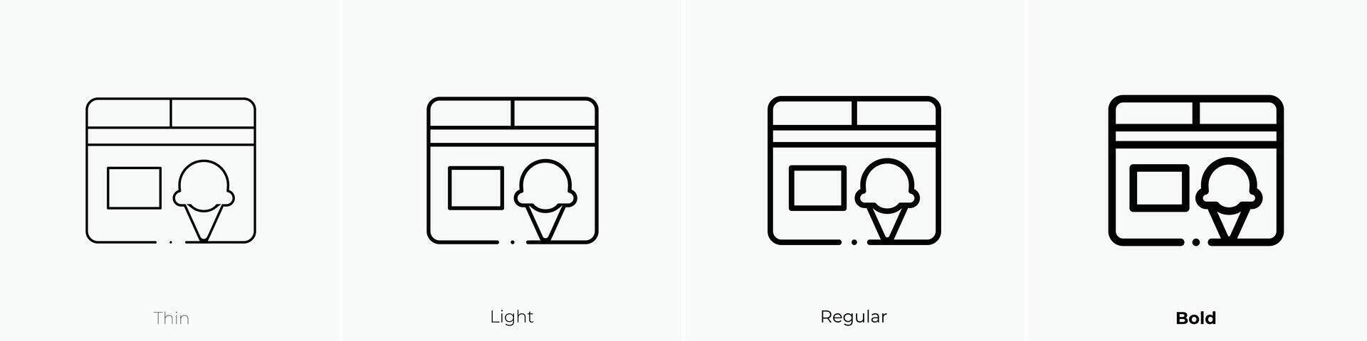 freezer icon. Thin, Light, Regular And Bold style design isolated on white background vector