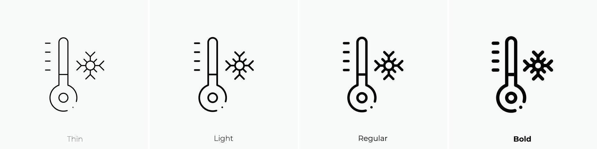 freeze icon. Thin, Light, Regular And Bold style design isolated on white background vector