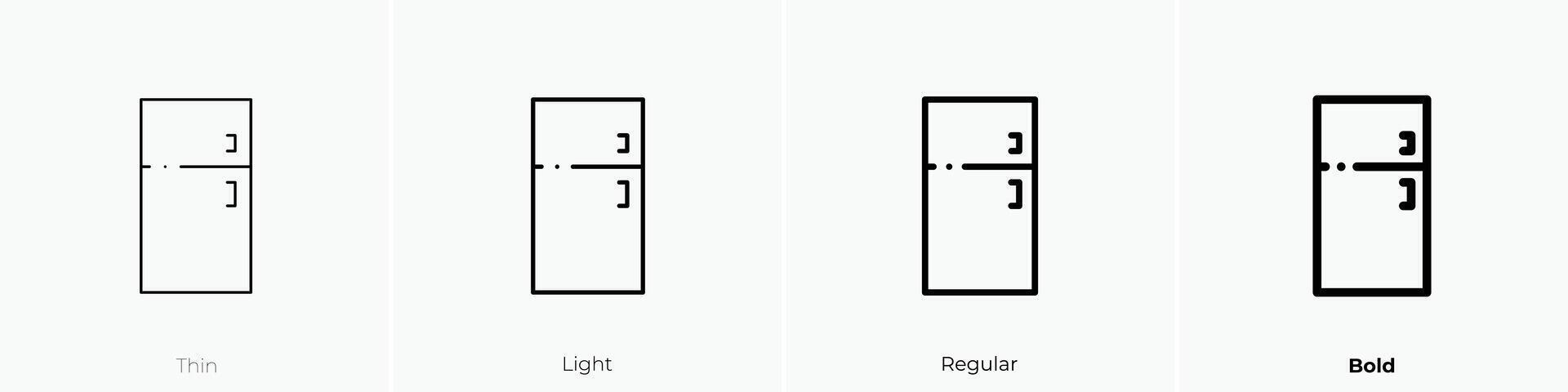 fridge icon. Thin, Light, Regular And Bold style design isolated on white background vector