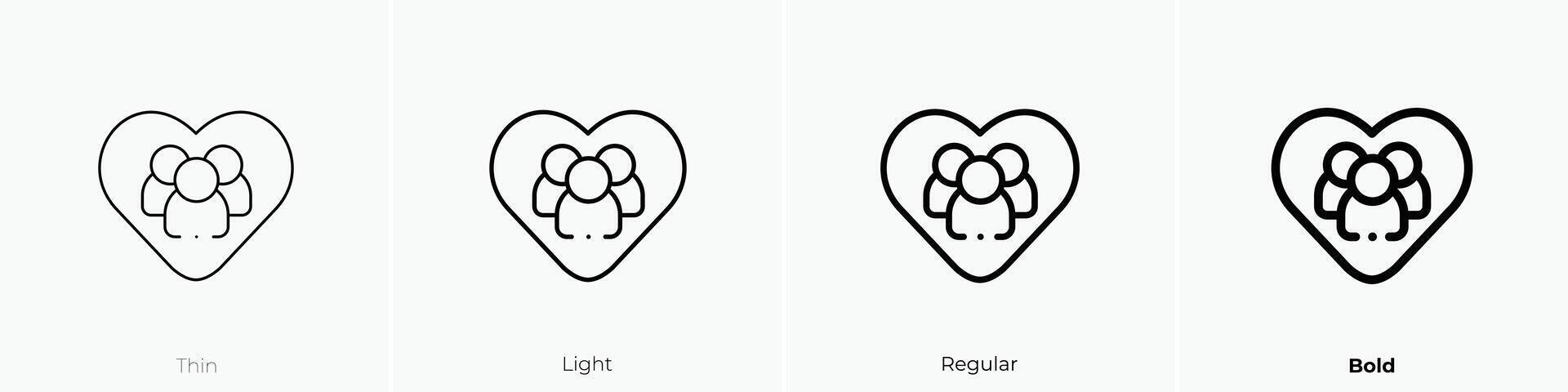 friendship icon. Thin, Light, Regular And Bold style design isolated on white background vector