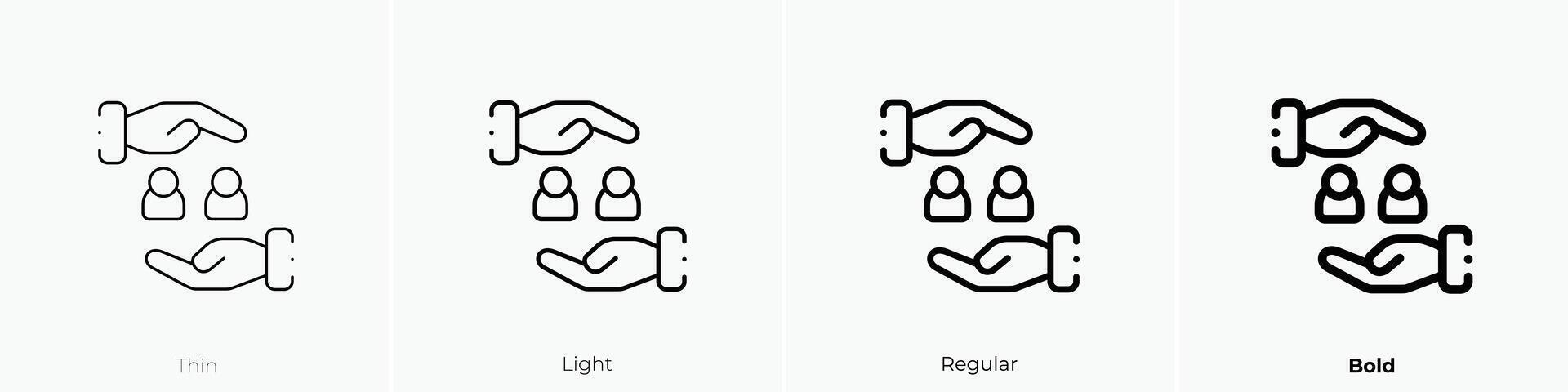 friendship icon. Thin, Light, Regular And Bold style design isolated on white background vector