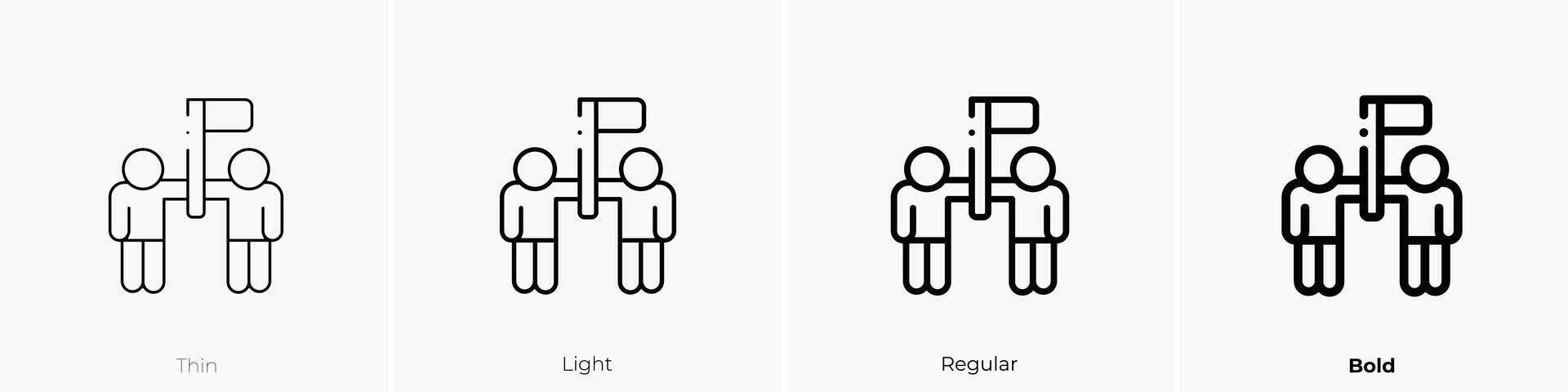 friendship icon. Thin, Light, Regular And Bold style design isolated on white background vector
