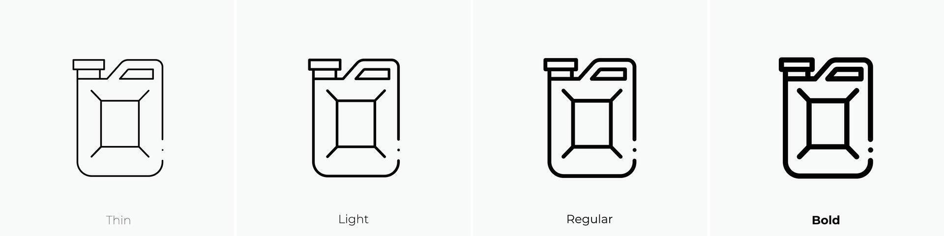 fuel icon. Thin, Light, Regular And Bold style design isolated on white background vector