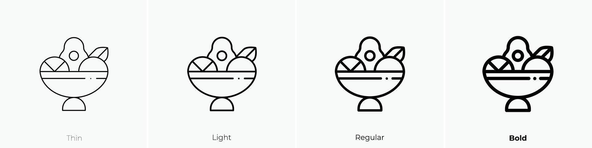 fruits icon. Thin, Light, Regular And Bold style design isolated on white background vector