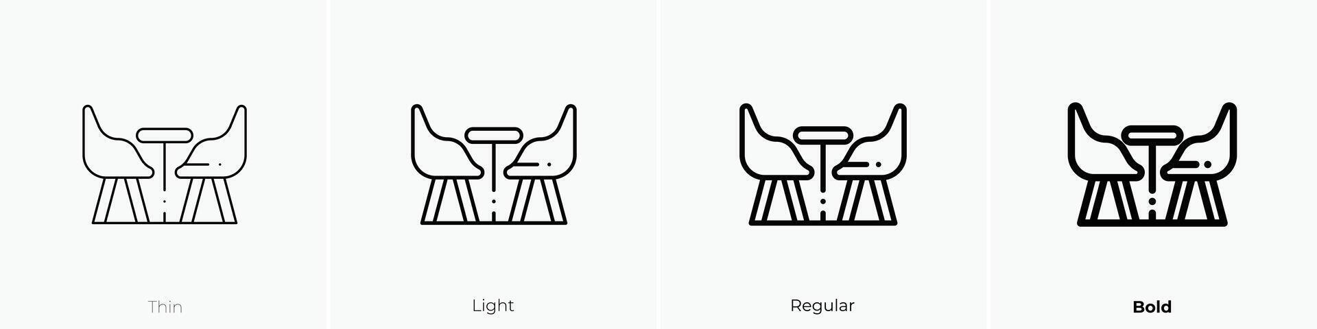 furniture icon. Thin, Light, Regular And Bold style design isolated on white background vector