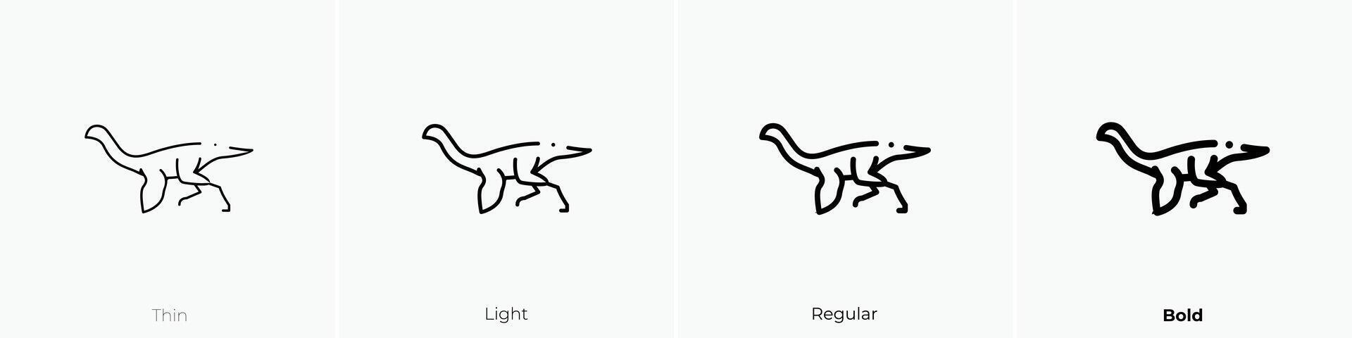 gallimimus icon. Thin, Light, Regular And Bold style design isolated on white background vector