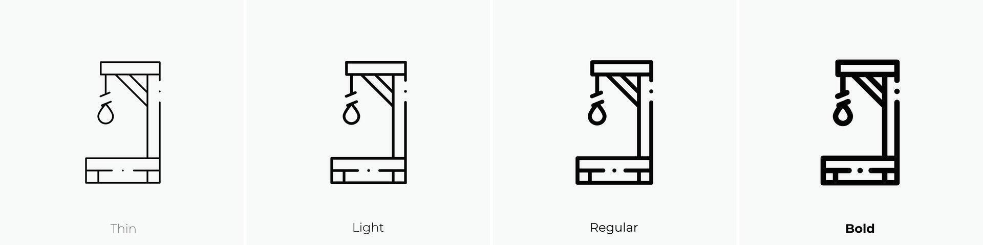 gallow icon. Thin, Light, Regular And Bold style design isolated on white background vector