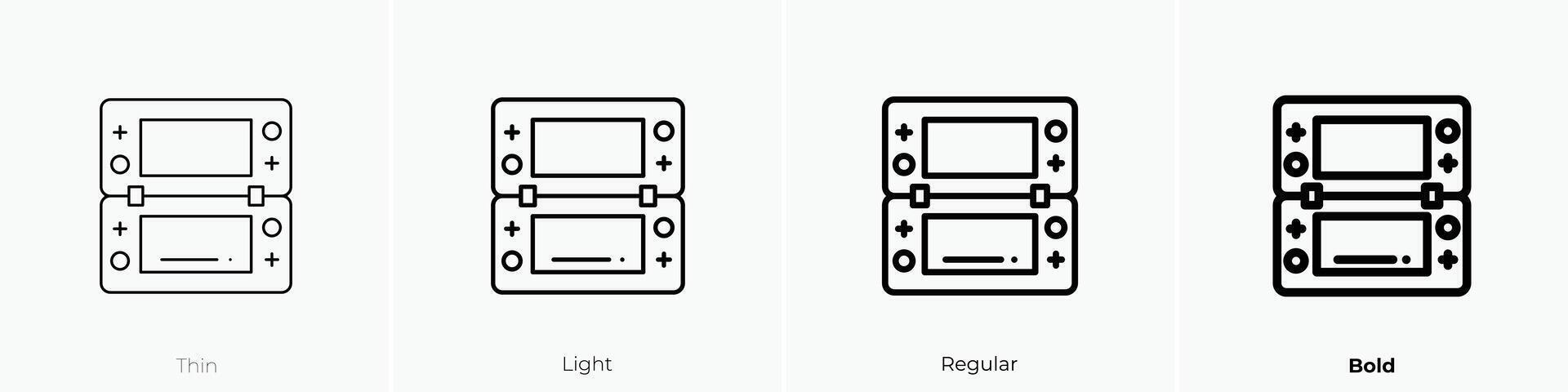 game console icon. Thin, Light, Regular And Bold style design isolated on white background vector