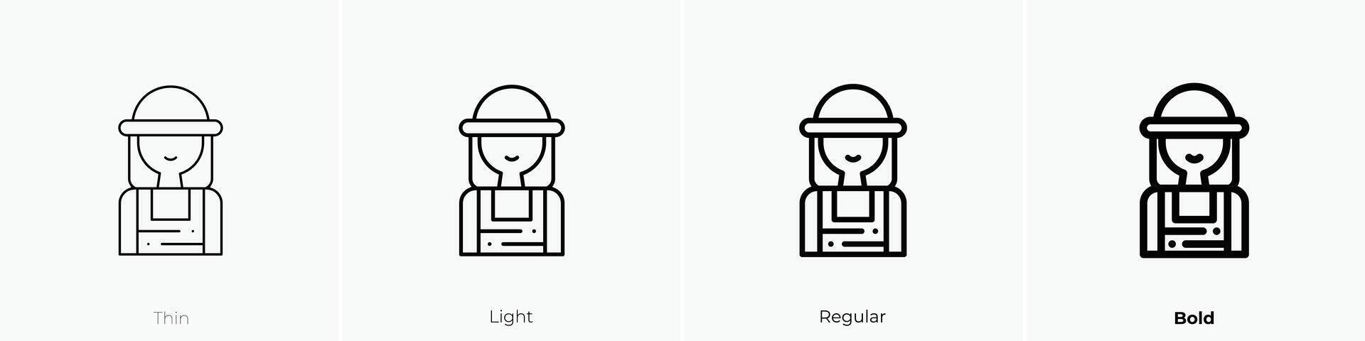gardener icon. Thin, Light, Regular And Bold style design isolated on white background vector