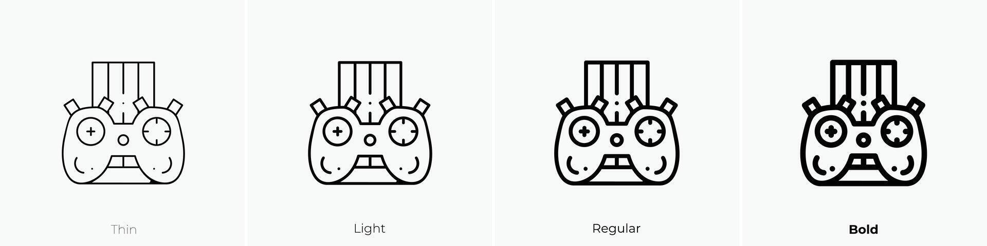 gamepad icon. Thin, Light, Regular And Bold style design isolated on white background vector