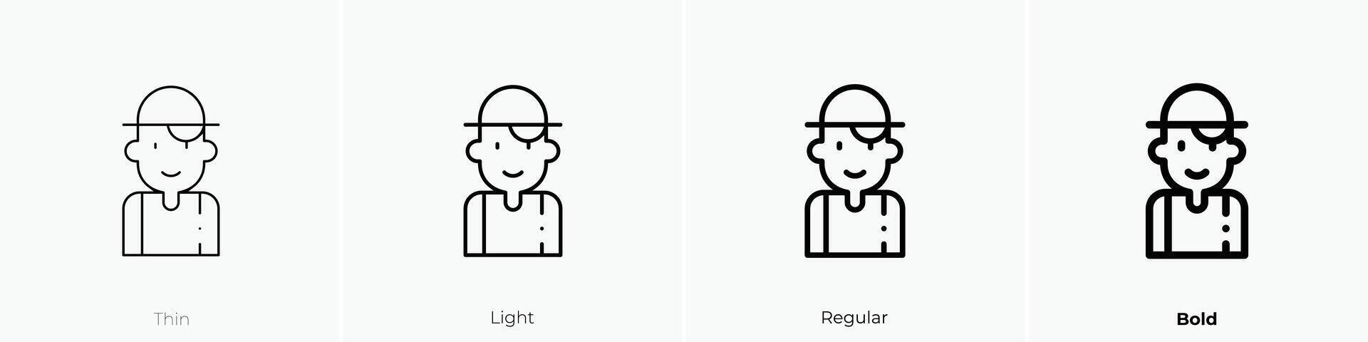 gardener icon. Thin, Light, Regular And Bold style design isolated on white background vector