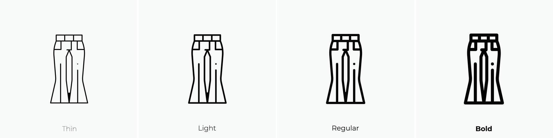 garment icon. Thin, Light, Regular And Bold style design isolated on white background vector