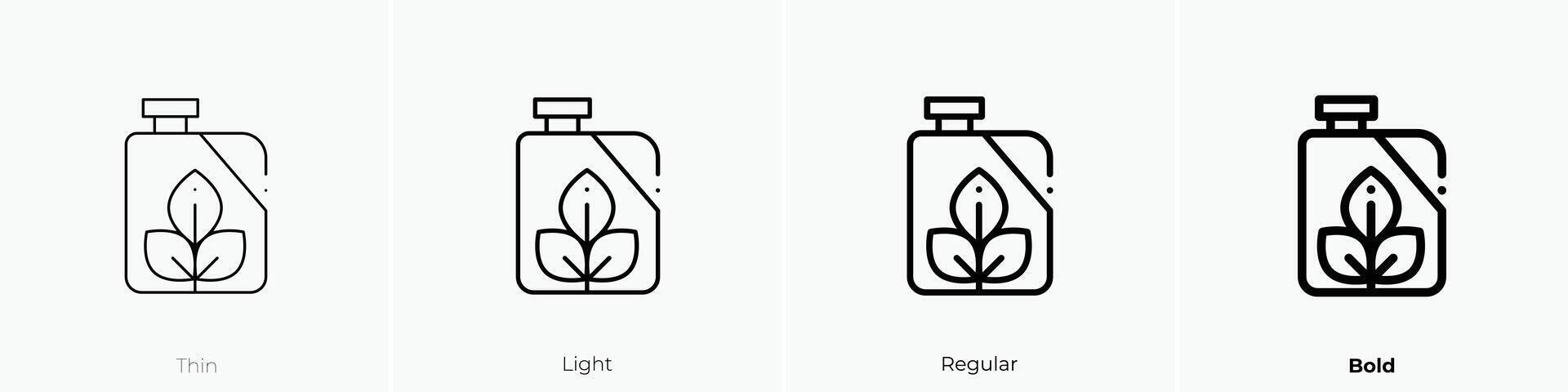gasoline icon. Thin, Light, Regular And Bold style design isolated on white background vector