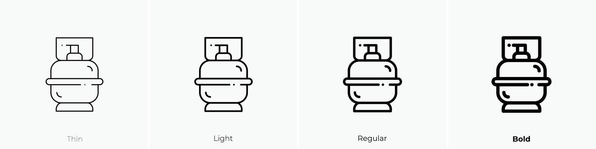 gas icon. Thin, Light, Regular And Bold style design isolated on white background vector