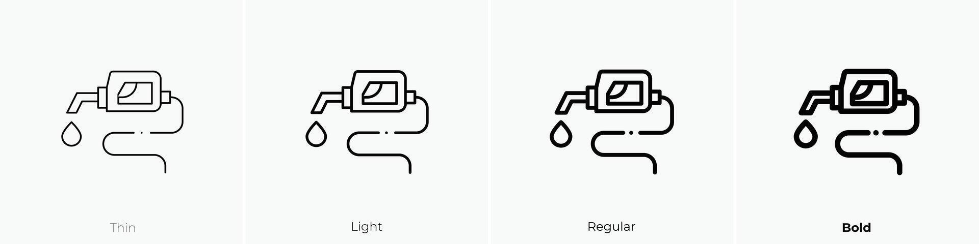 gasoline icon. Thin, Light, Regular And Bold style design isolated on white background vector