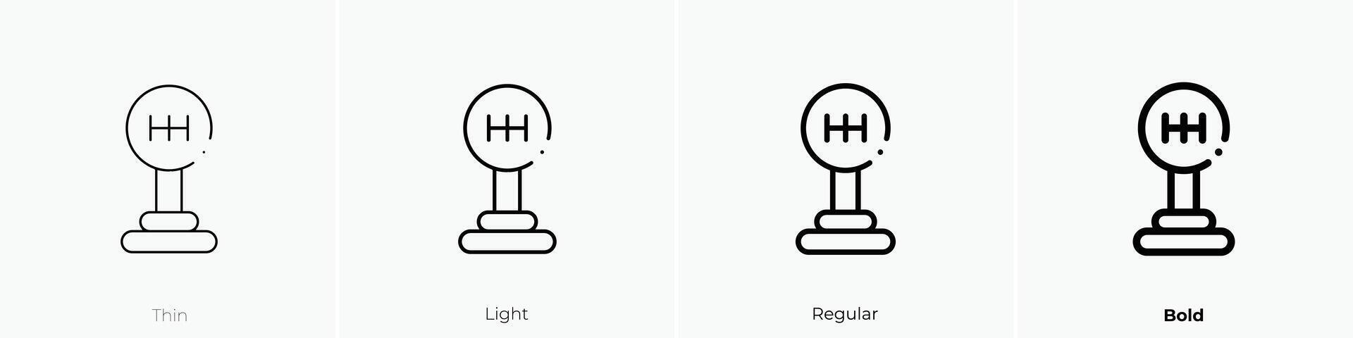 gearbox icon. Thin, Light, Regular And Bold style design isolated on white background vector