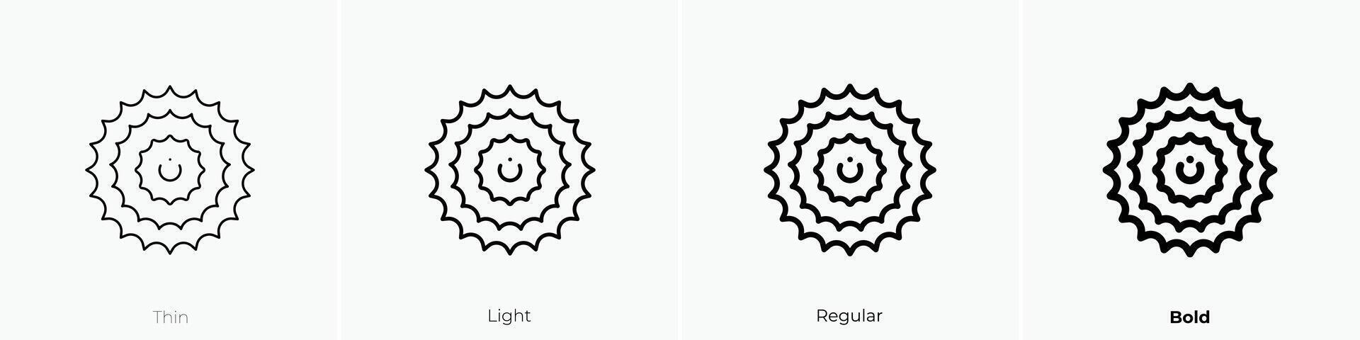 gear icon. Thin, Light, Regular And Bold style design isolated on white background vector