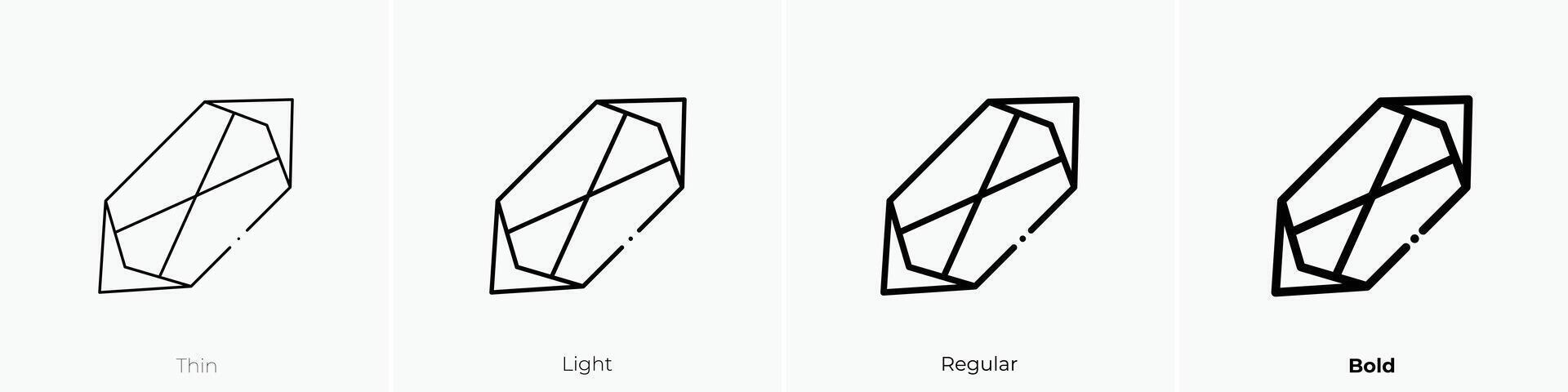 gem icon. Thin, Light, Regular And Bold style design isolated on white background vector