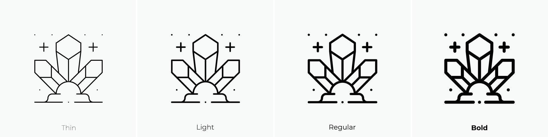 gemstone icon. Thin, Light, Regular And Bold style design isolated on white background vector