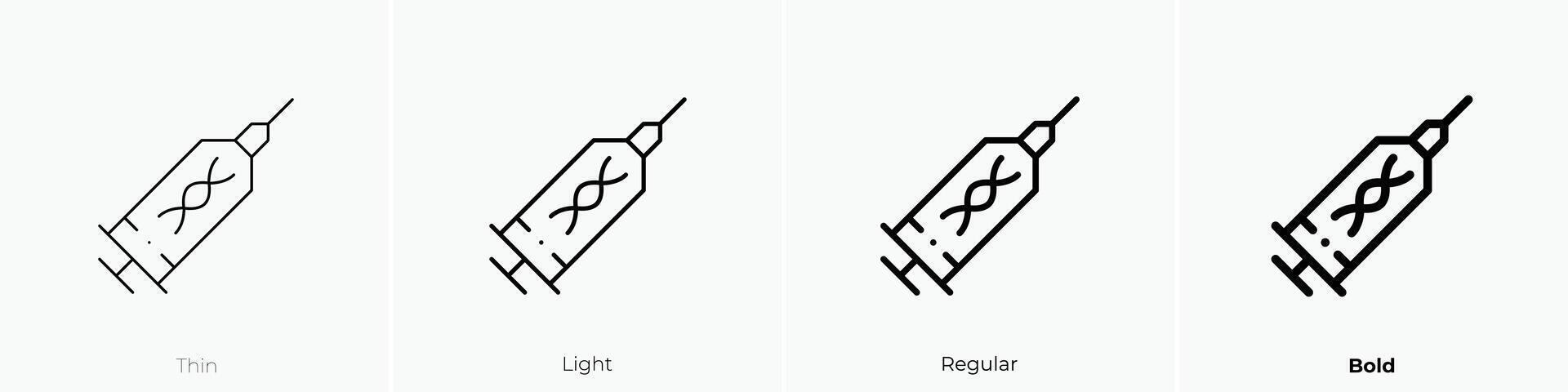 gene therapy icon. Thin, Light, Regular And Bold style design isolated on white background vector
