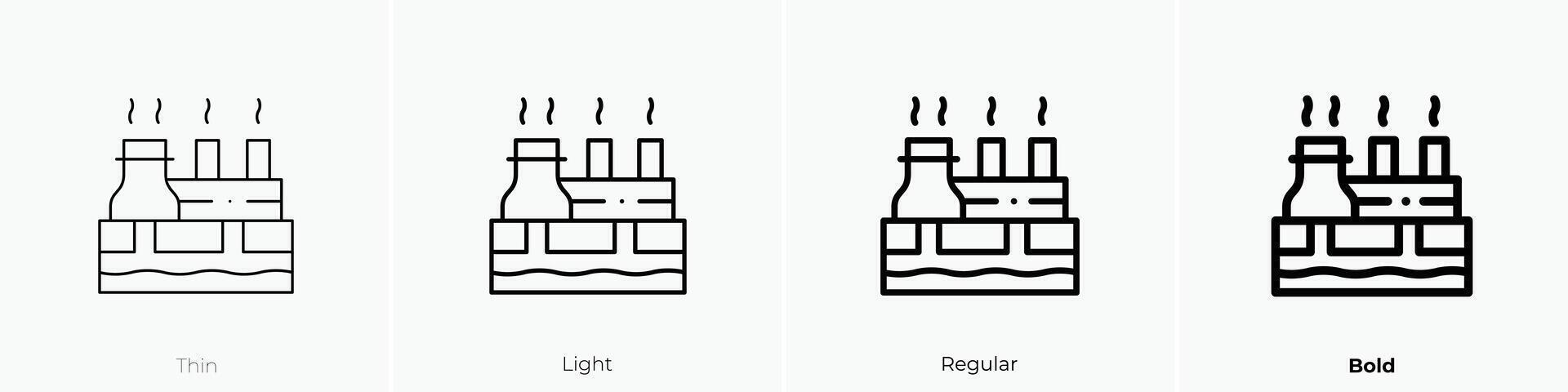 geothermal icon. Thin, Light, Regular And Bold style design isolated on white background vector